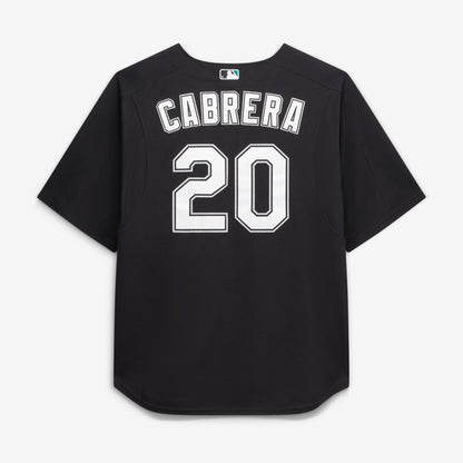 Men's Miami Marlins Miguel Cabrera Mitchell & Ness Black Big & Tall Cooperstown Mesh Batting Practice Jersey
