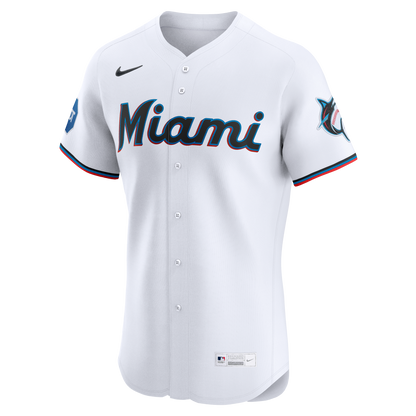 Men's Miami Marlins Nike White Home Elite Jersey