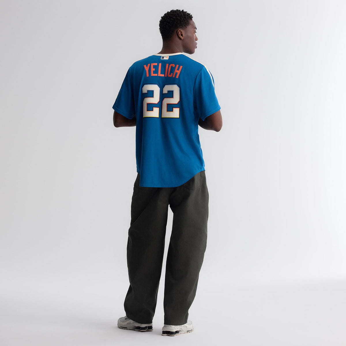 Men's Milwaukee Brewers Christian Yelich Nike Mineral Blue 2026 City Connect Stadium Jersey