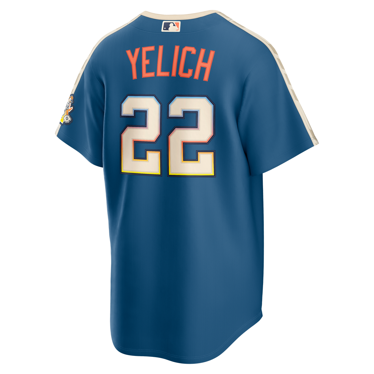 Men's Milwaukee Brewers Christian Yelich Nike Mineral Blue 2026 City Connect Stadium Jersey