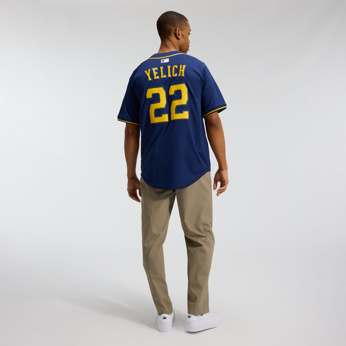 Men's Milwaukee Brewers Christian Yelich Nike Navy Alternate Limited Jersey
