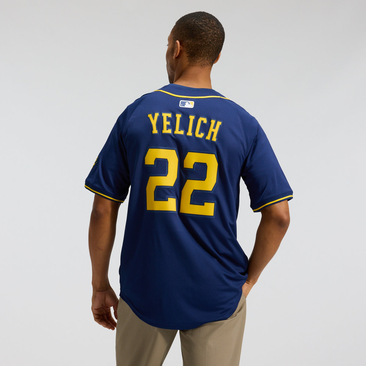 Men's Milwaukee Brewers Christian Yelich Nike Navy Alternate Limited Jersey
