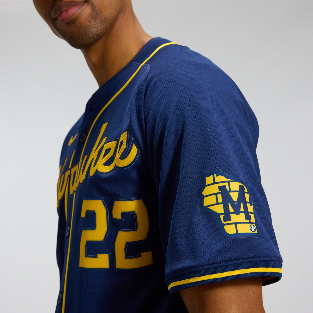 Men's Milwaukee Brewers Christian Yelich Nike Navy Alternate Limited Jersey