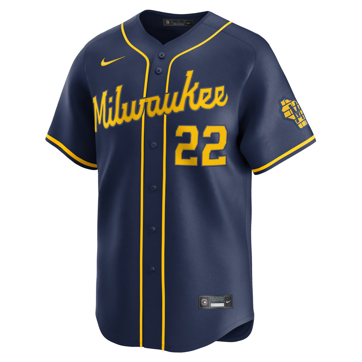 Men's Milwaukee Brewers Christian Yelich Nike Navy Alternate Limited Jersey
