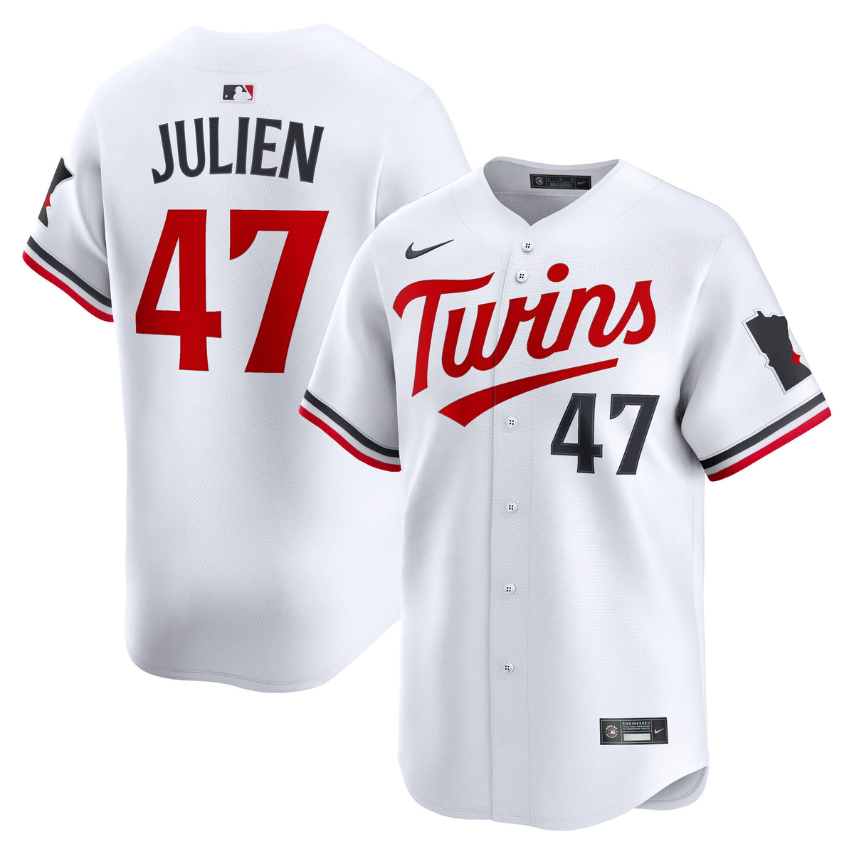 Men's Minnesota Twins Edouard Julien Nike White Home Limited Player Jersey