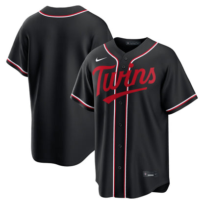 Men's Minnesota Twins Nike Fashion Replica Black Out Jersey