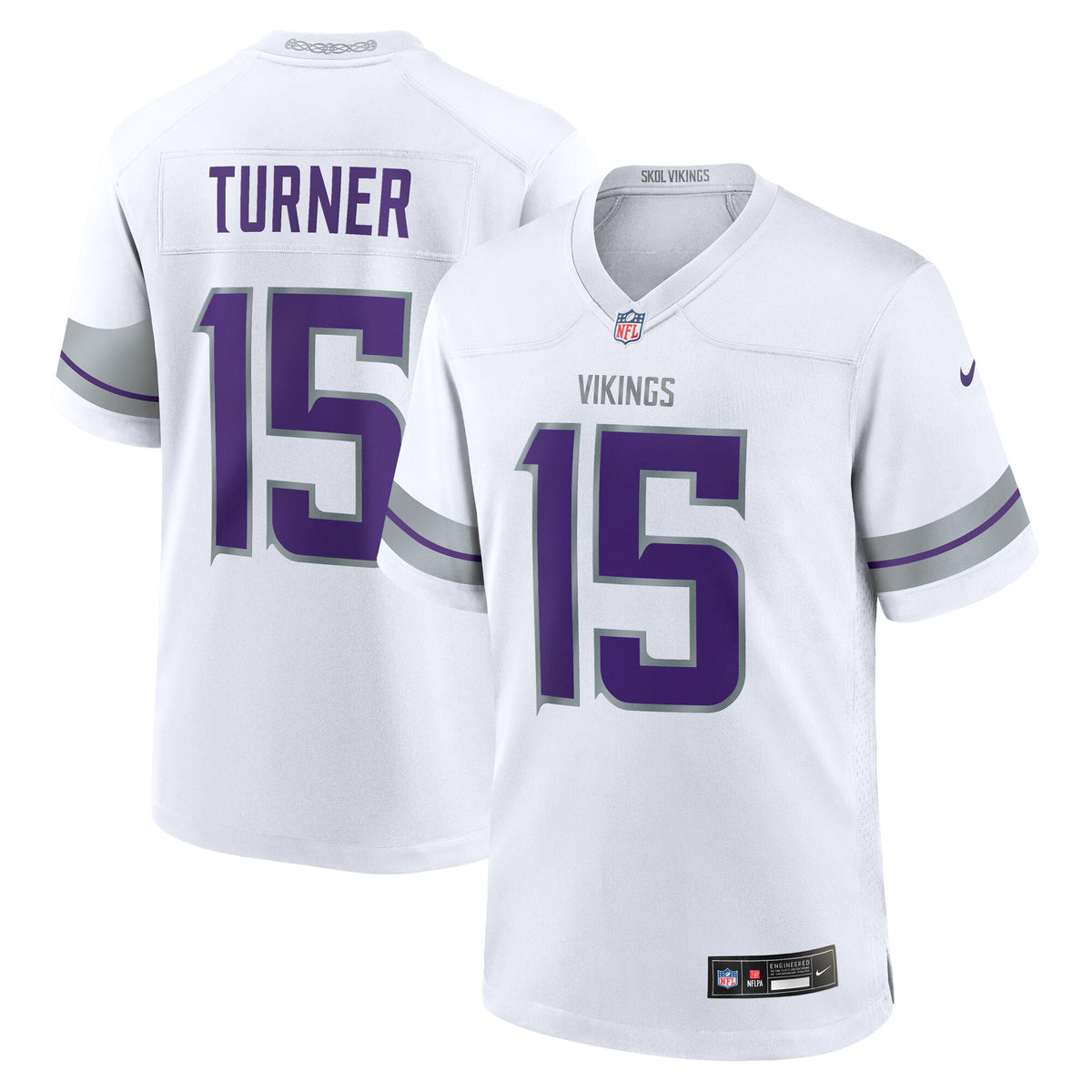 Men's Minnesota Vikings Dallas Turner Nike White Alternate Game Jersey