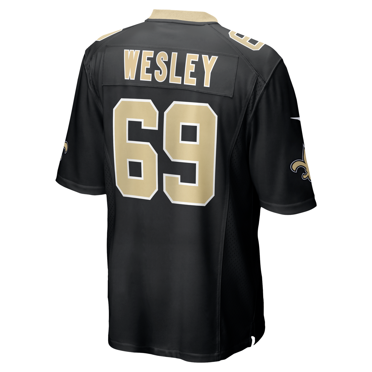 Men's New Orleans Saints Barry Wesley Nike Black Team Game Jersey