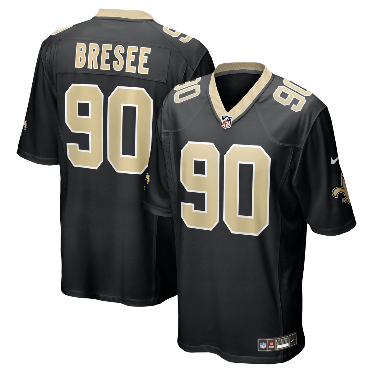 Men's New Orleans Saints Bryan Bresee Nike Black Game Jersey