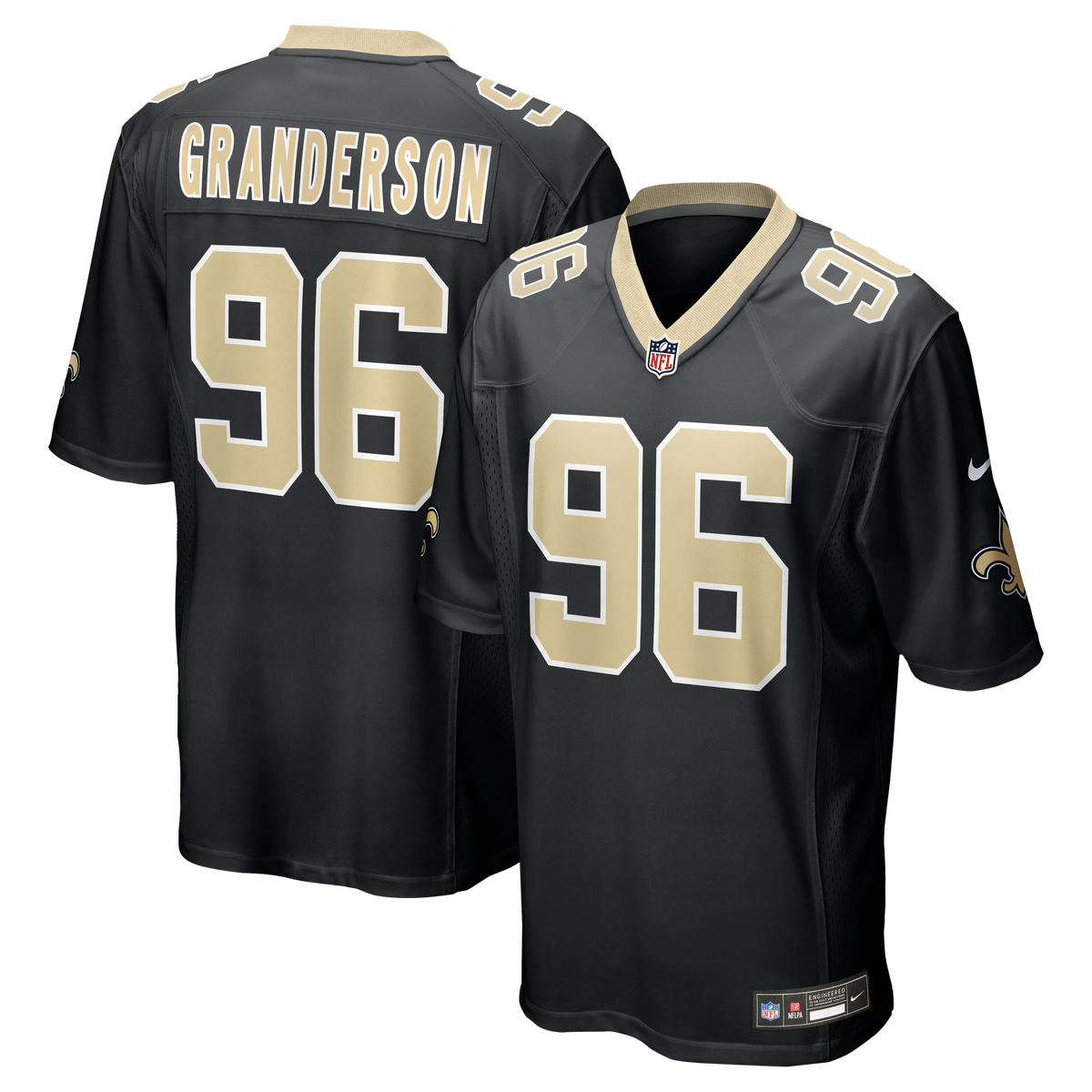 Men's New Orleans Saints Carl Granderson Nike Black Game Jersey