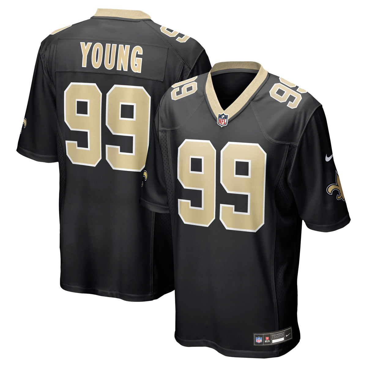 Men's New Orleans Saints Chase Young Nike Black Game Jersey