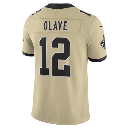 Men's New Orleans Saints Chris Olave Nike Gold Alternate Gameday Golds Alternate Vapor F.U.S.E. Limited Jersey