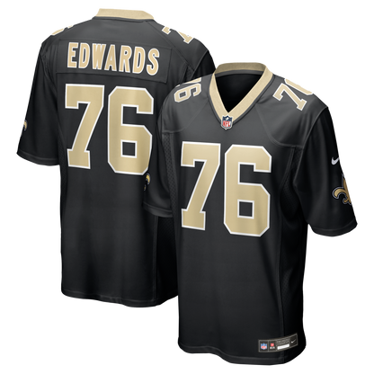 Men's New Orleans Saints David Edwards Nike Black Team Game Jersey