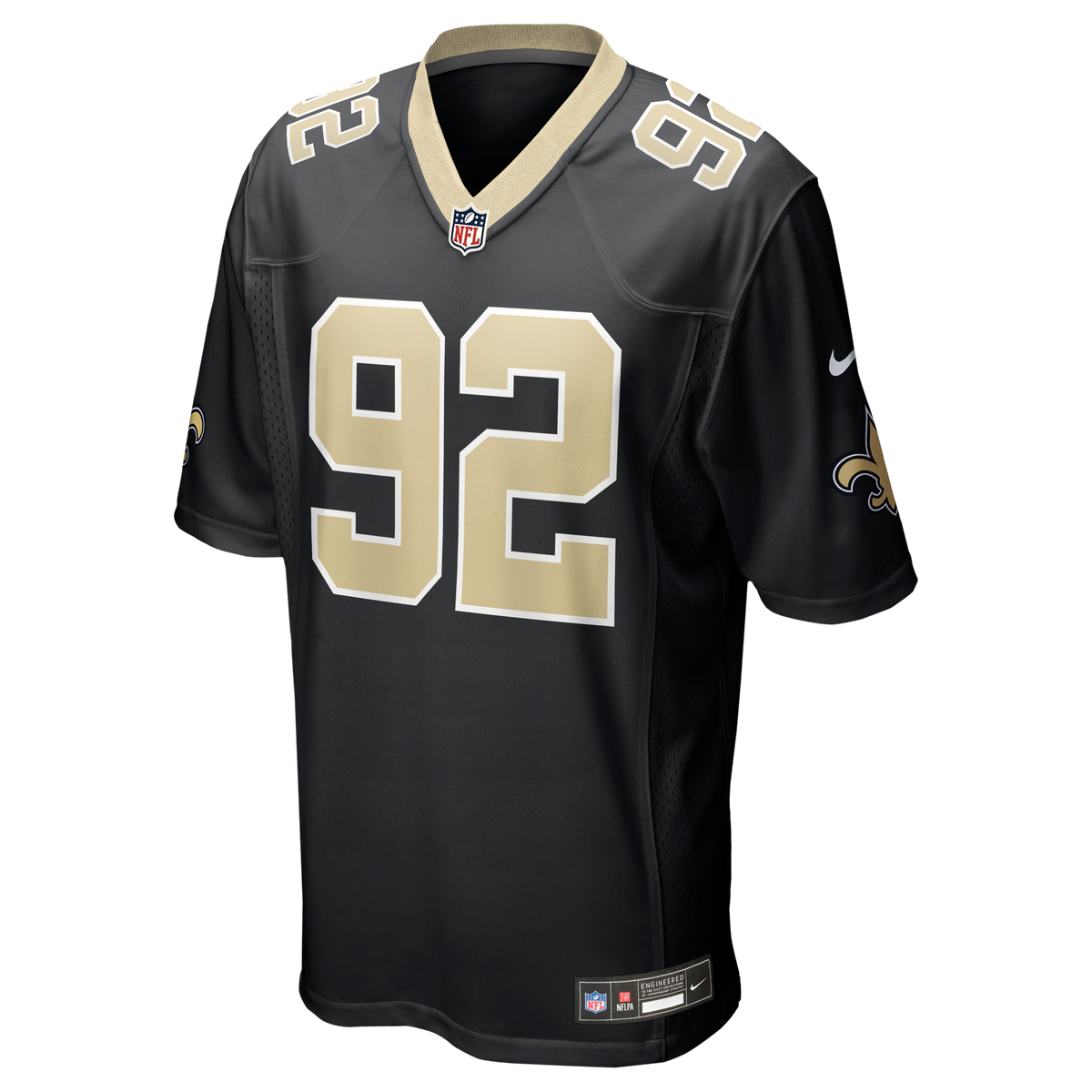 Men's New Orleans Saints Davon Godchaux Nike Black Team Game Jersey