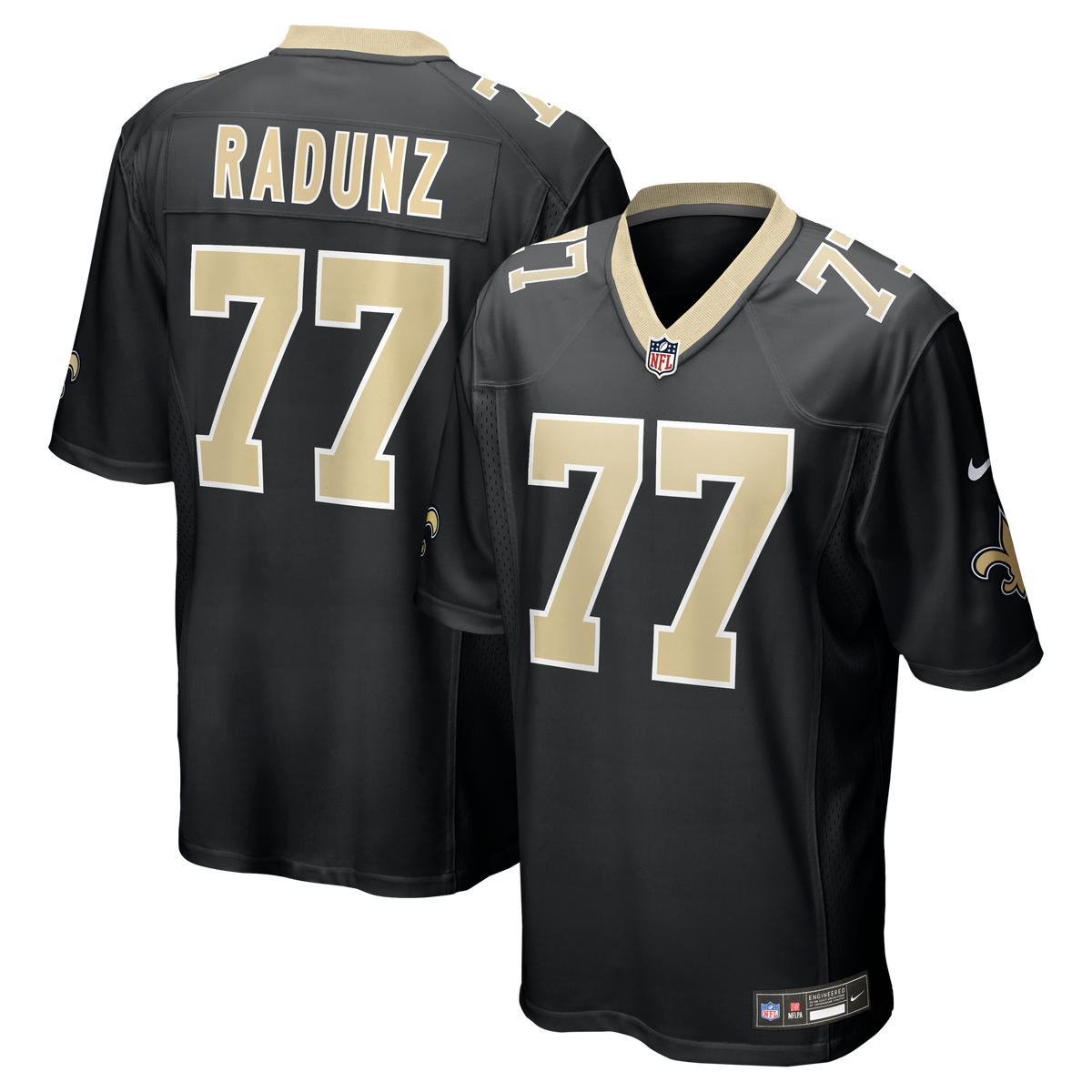 Men's New Orleans Saints Dillon Radunz Nike Black Team Game Jersey