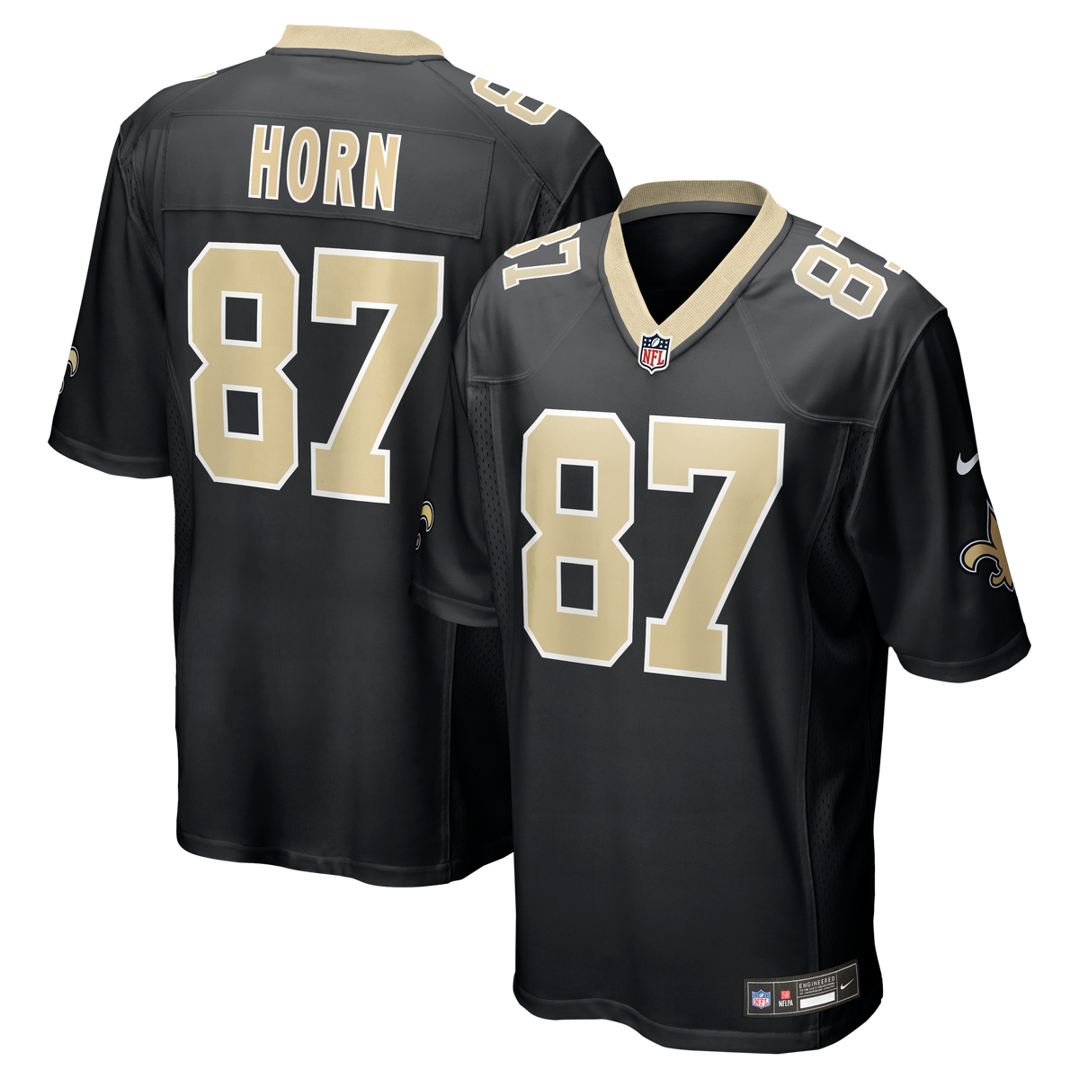 Men's New Orleans Saints Joe Horn Nike Black Game Retired Player Jersey
