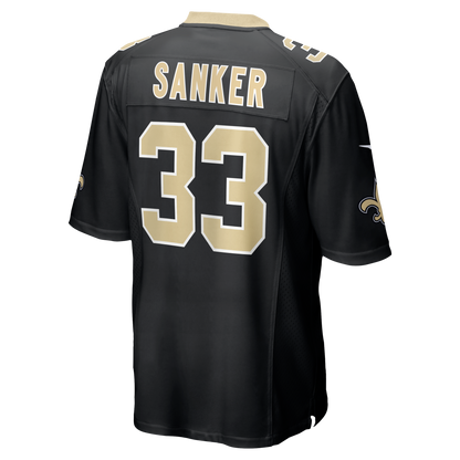 Men's New Orleans Saints Jonas Sanker Nike Black Team Game Jersey