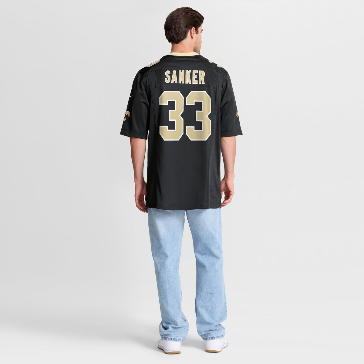 Men's New Orleans Saints Jonas Sanker Nike Black Team Game Jersey