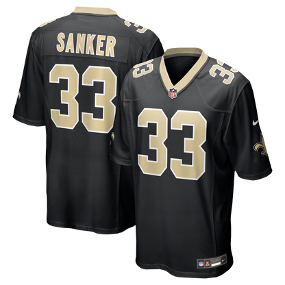 Men's New Orleans Saints Jonas Sanker Nike Black Team Game Jersey