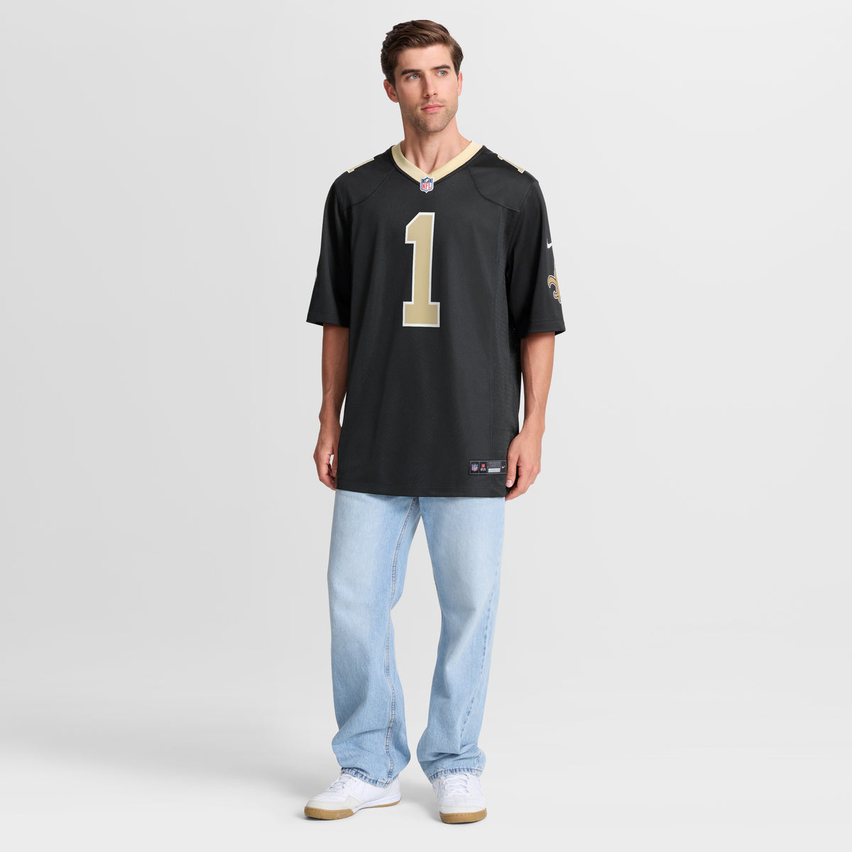 Men's New Orleans Saints Number 1 Groom Nike Black Game Jersey