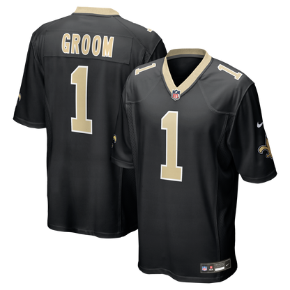 Men's New Orleans Saints Number 1 Groom Nike Black Game Jersey