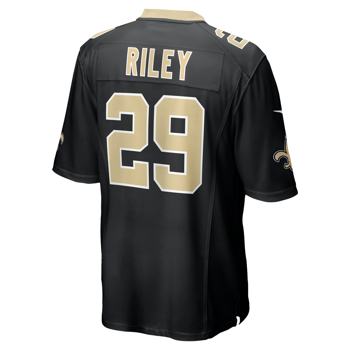 Men's New Orleans Saints Quincy Riley Nike Black Team Game Jersey