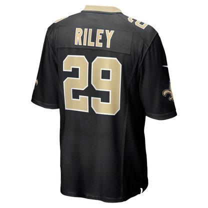 Men's New Orleans Saints Quincy Riley Nike Black Team Game Jersey