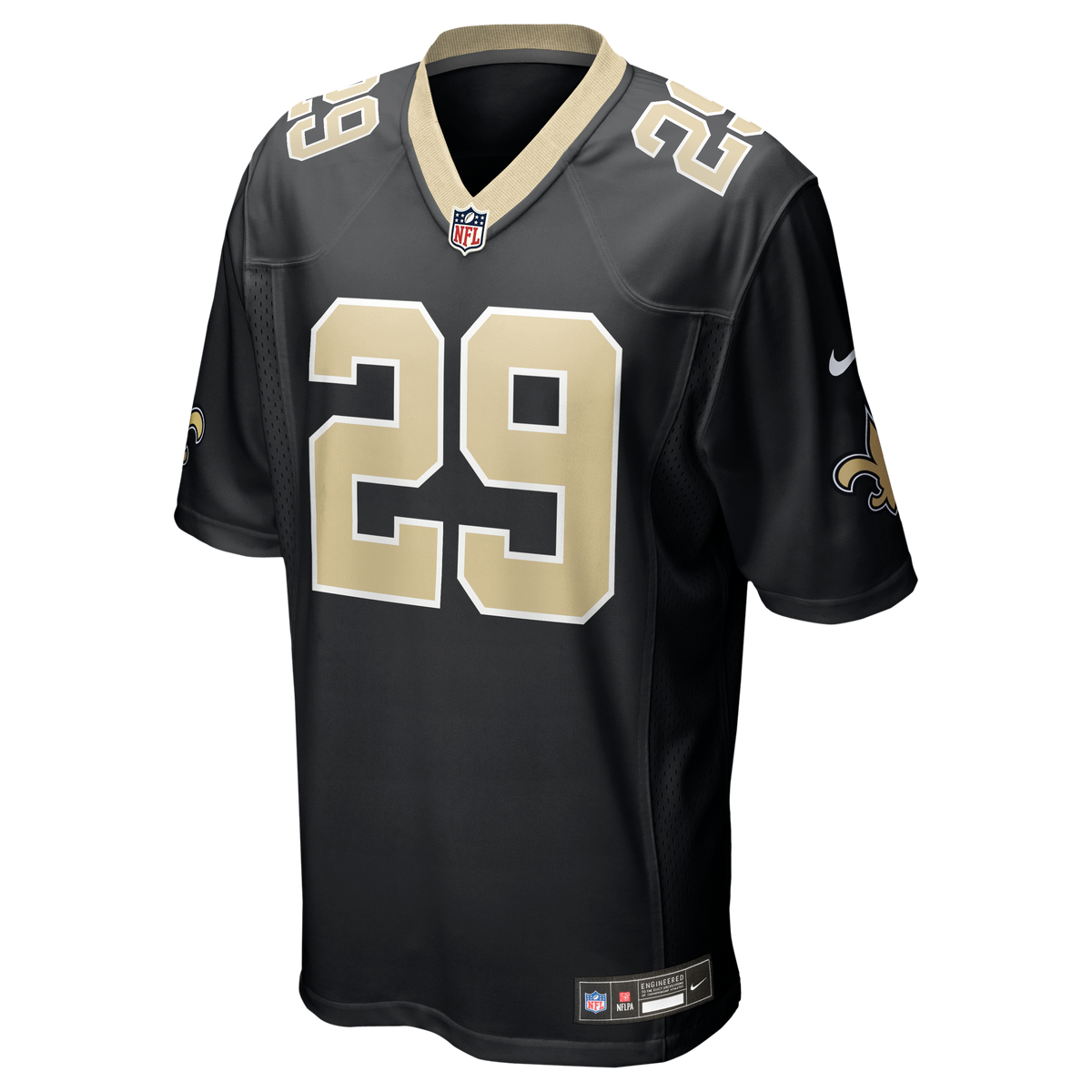 Men's New Orleans Saints Quincy Riley Nike Black Team Game Jersey