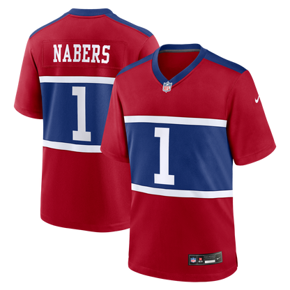 Men's New York Giants Malik Nabers Nike Century Red Alternate Game Jersey