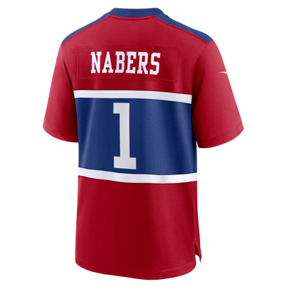 Men's New York Giants Malik Nabers Nike Century Red Alternate Game Jersey