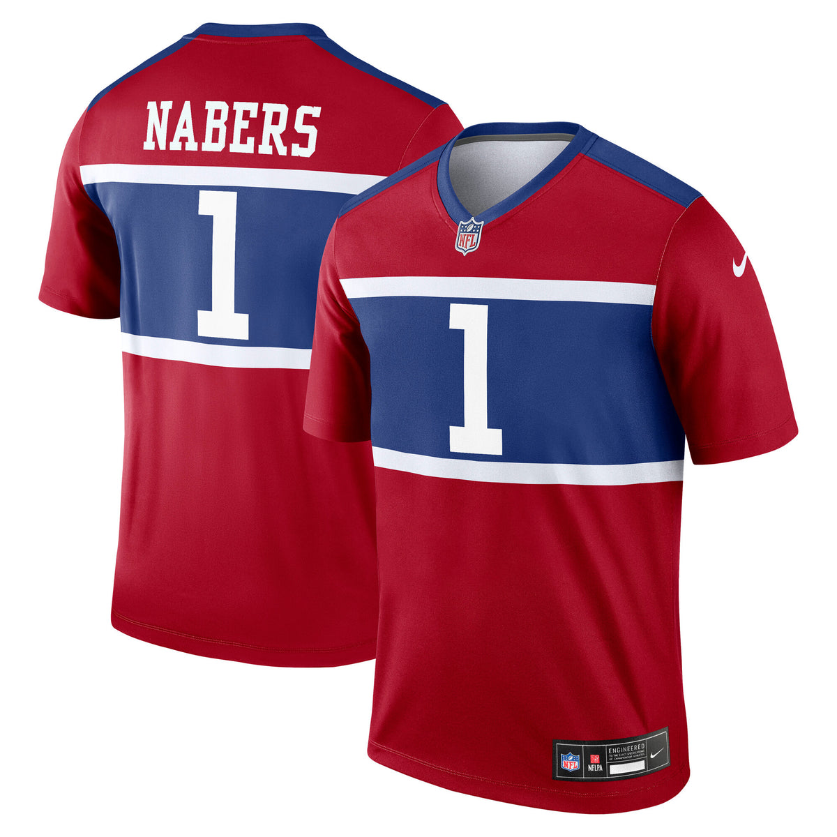 Men's New York Giants Malik Nabers Nike Red Legend Player Performance Top
