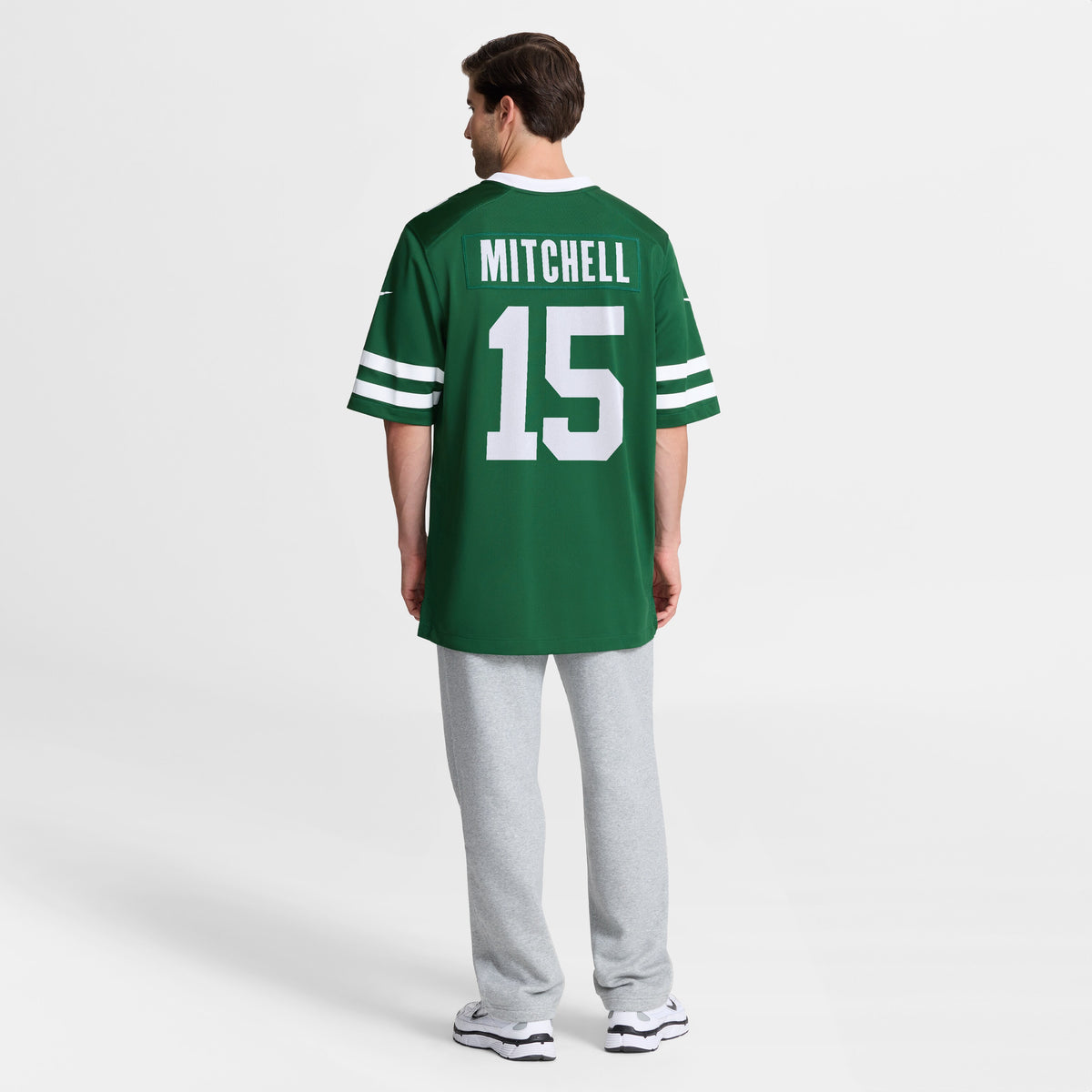 Men's New York Jets Adonai Mitchell Nike Legacy Green Team Game Jersey