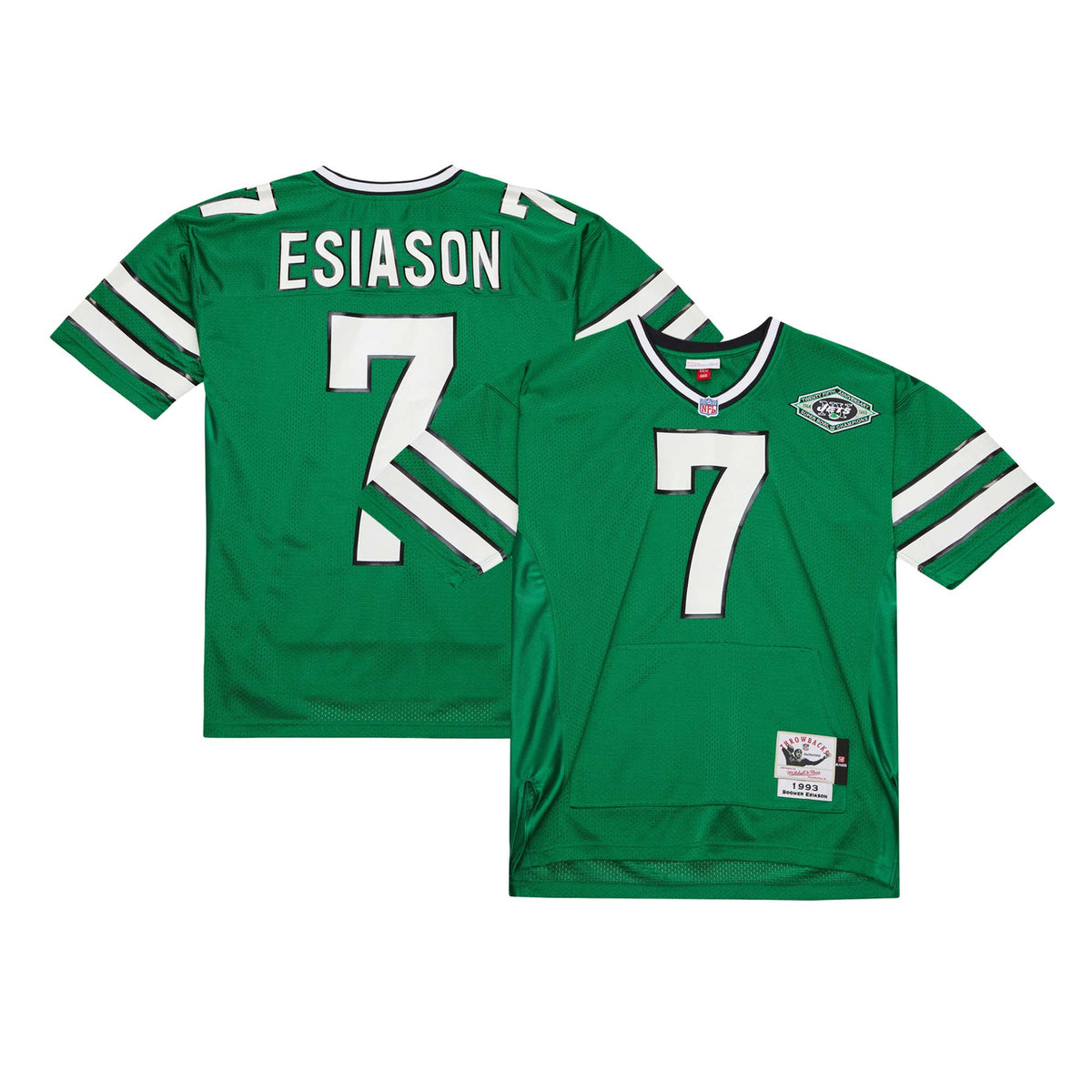 Men's New York Jets Boomer Esiason Mitchell & Ness Kelly Green 1993 Authentic Throwback Retired Player Pocket Jersey
