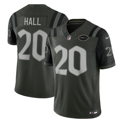 Men's New York Jets Breece Hall Nike Gotham Green 2025 Rivalries Collection Stitched Limited Jersey
