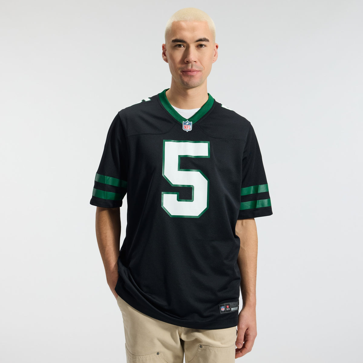 Men's New York Jets Garrett Wilson Nike Legacy Black Alternate Game Jersey