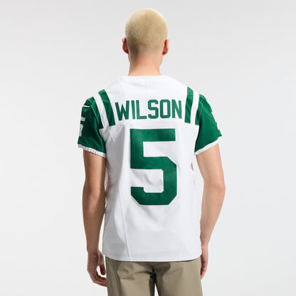 Men's New York Jets Garrett Wilson Nike White Classic Alternate Vapor F.U.S.E. Elite Jersey