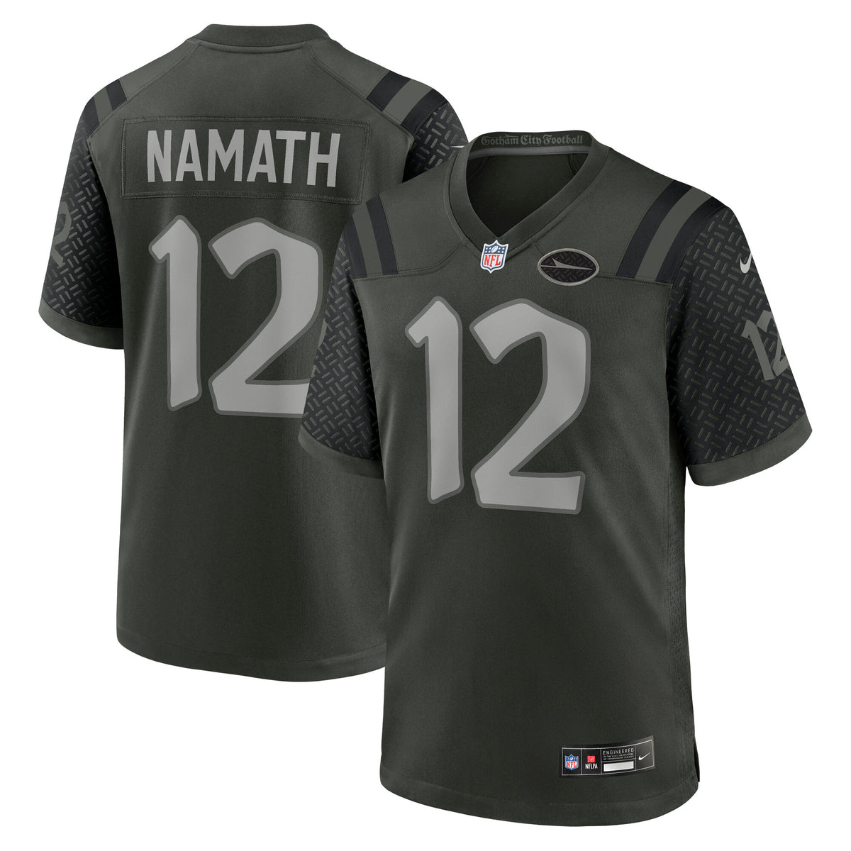 Men's New York Jets Joe Namath Nike Gotham Green 2025 Rivalries Collection Retired Player Game Jersey