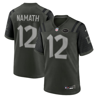 Men's New York Jets Joe Namath Nike Gotham Green 2025 Rivalries Collection Retired Player Game Jersey