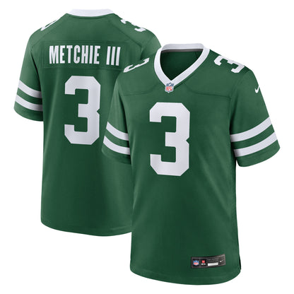 Men's New York Jets John Metchie III Nike Legacy Green Team Game Jersey