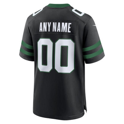 Men's New York Jets Nike Legacy Black Alternate Custom Game Jersey