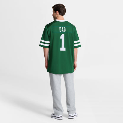 Men's New York Jets Nike Legacy Green #1 Dad Game Jersey