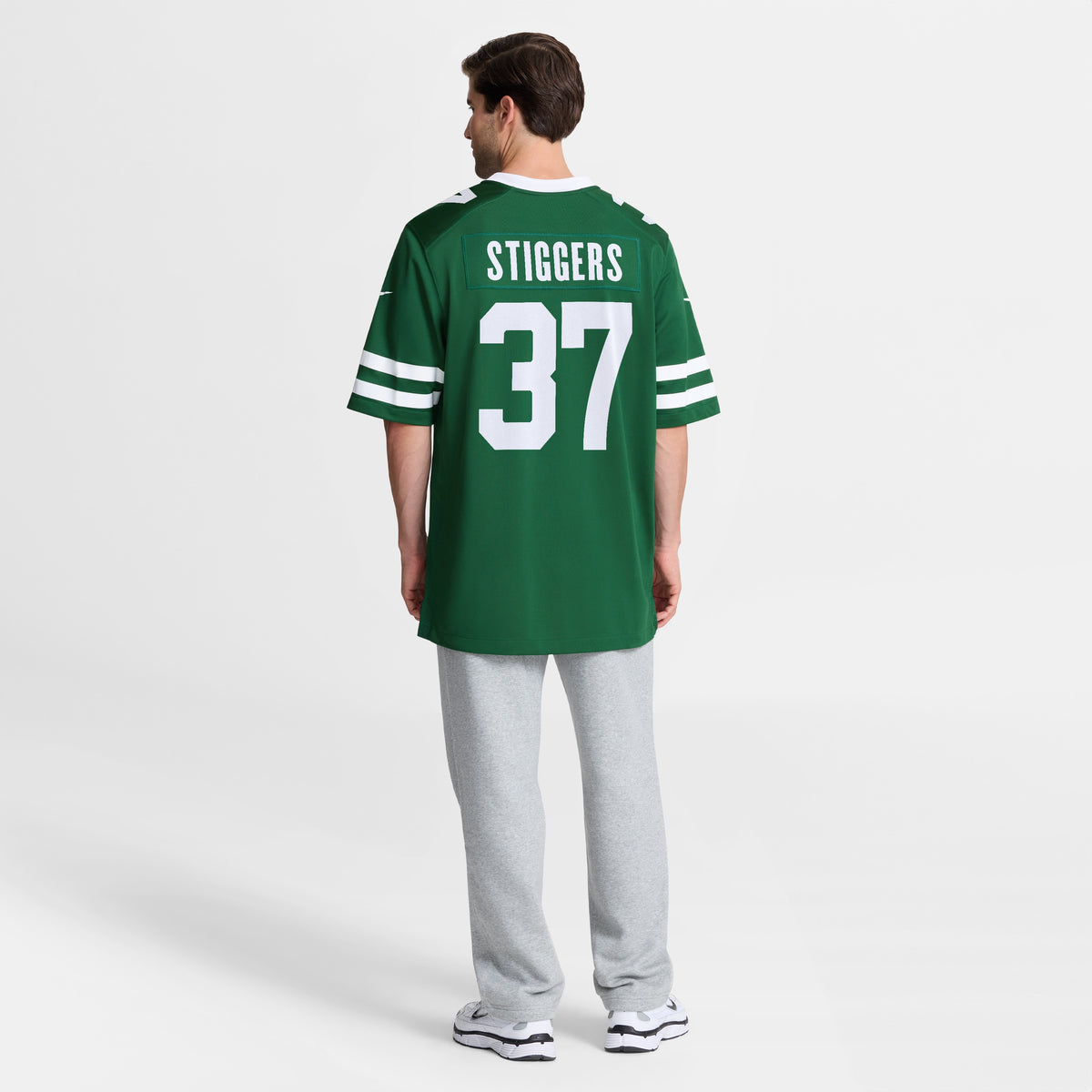 Men's New York Jets Qwan&'tez Stiggers Nike Legacy Green Team Game Jersey