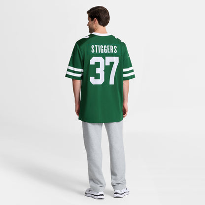 Men's New York Jets Qwan&'tez Stiggers Nike Legacy Green Team Game Jersey