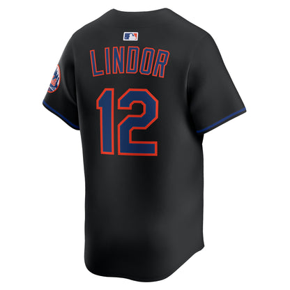 Men's New York Mets Francisco Lindor Nike Black Alternate Limited Jersey