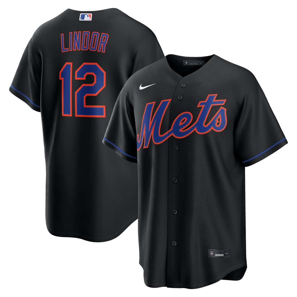 Men's New York Mets Francisco Lindor Nike Black Alternate Replica Jersey