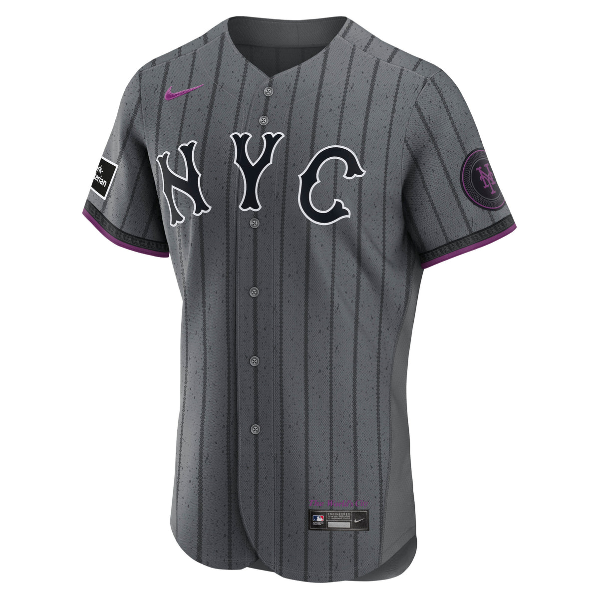 Men's New York Mets Francisco Lindor Nike Gray City Connect Authentic Sponsor Patch Jersey