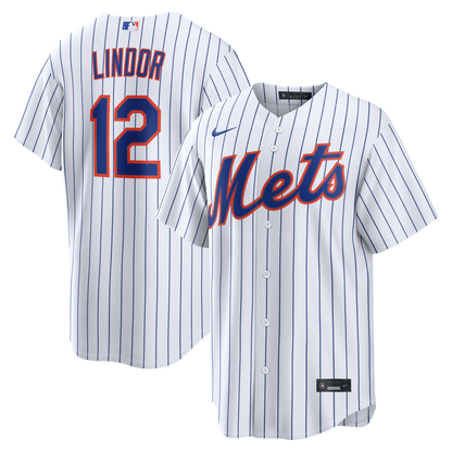 Men's New York Mets Francisco Lindor Nike White Home Replica Jersey