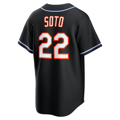 Men's New York Mets Juan Soto Nike Fashion Replica Black Out Jersey