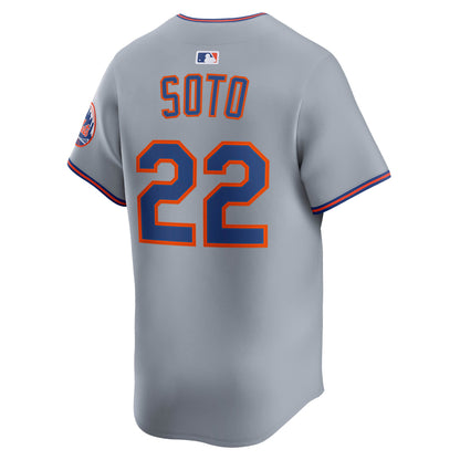 Men's New York Mets Juan Soto Nike Gray Road Limited Player Jersey