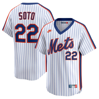Men's New York Mets Juan Soto Nike White Cooperstown Collection Limited 40th Anniversary Jersey